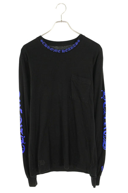 Chrome Hearts Neck Logo Print Long Sleeve Tee Black x Blue Size M