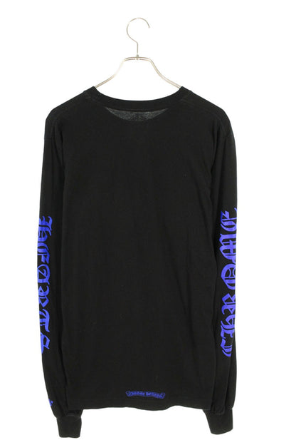 Chrome Hearts Neck Logo Print Long Sleeve Tee Black x Blue Size M