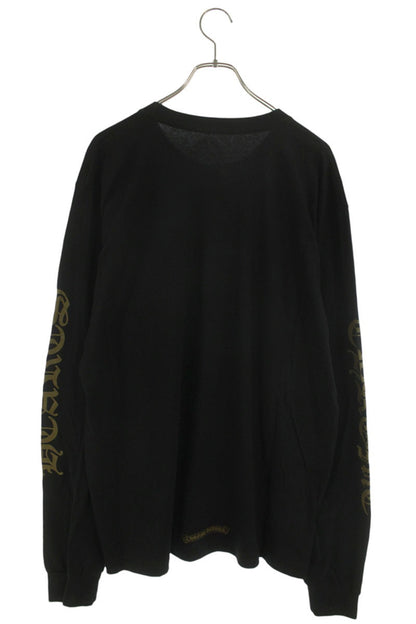Chrome Hearts Neck Logo Print Long Sleeve Tee Black/Gold Size XL
