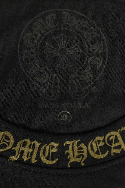 Chrome Hearts Neck Logo Print Long Sleeve Tee Black/Gold Size XL