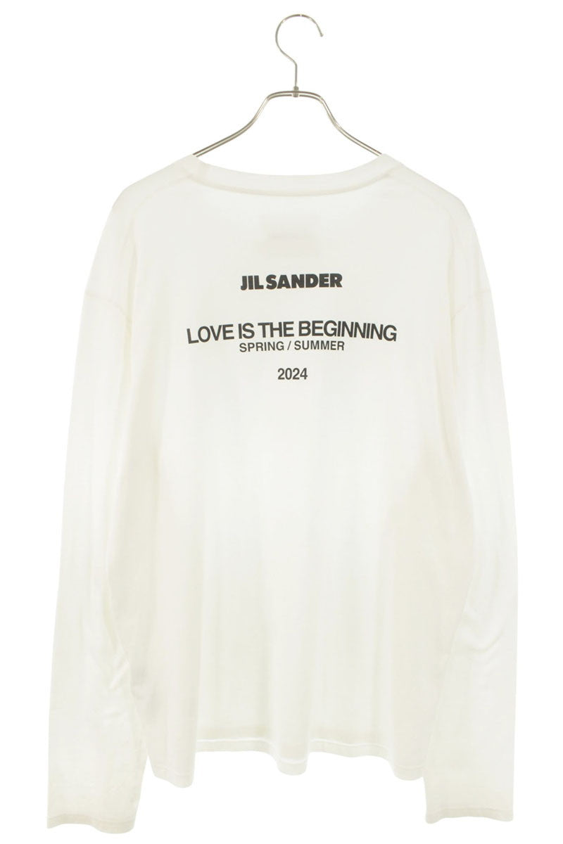 Jil Sander 24AW Logo Print Long Sleeve T-Shirt White Size XXL