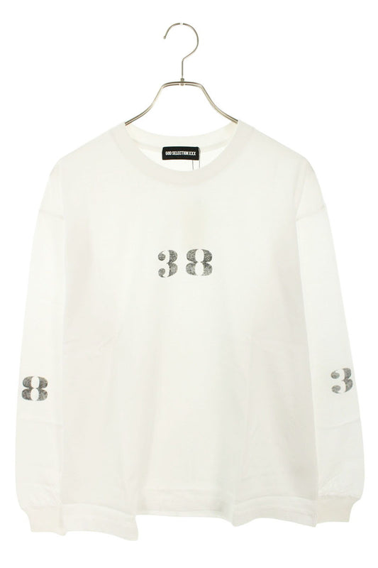 GOD SELECTION XXX Numbering Print Long Sleeve Tee White Size M