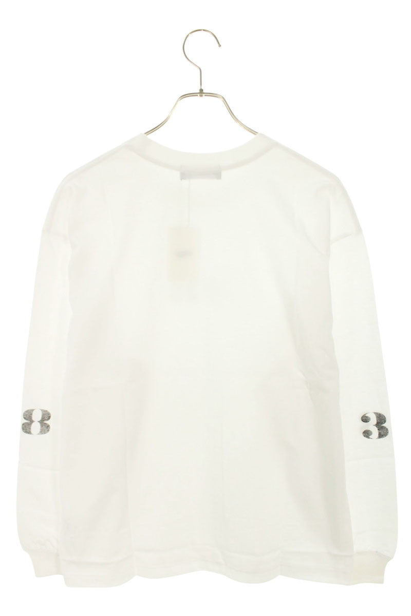 GOD SELECTION XXX Numbering Print Long Sleeve Tee White Size XXL