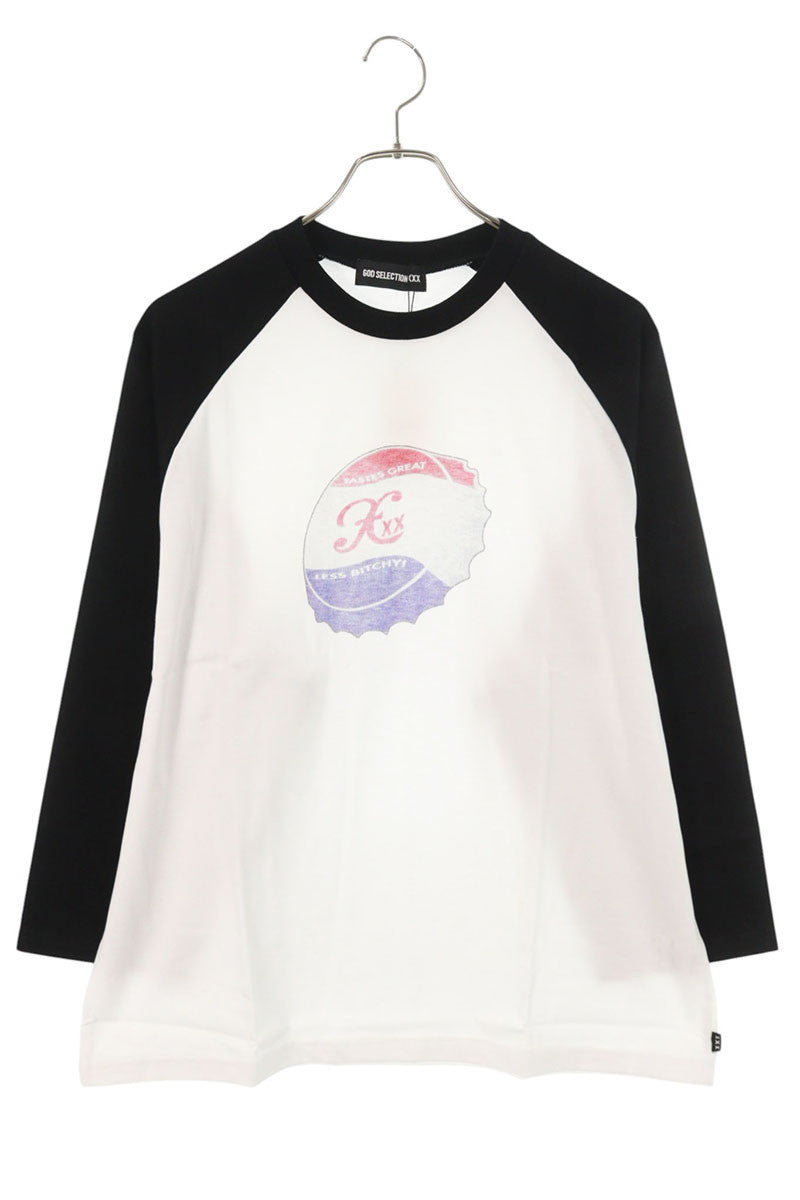 GOD SELECTION XXX Photo Print Raglan Long Sleeve Tee Multi Size S