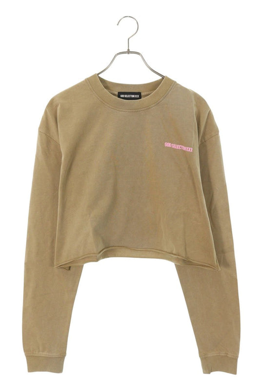 GOD SELECTION XXX Logo Print Long Sleeve Tee Beige Size L