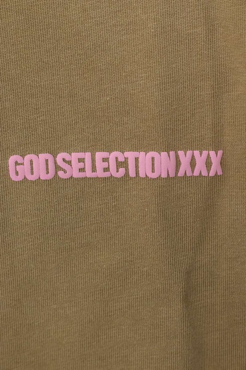 GOD SELECTION XXX Logo Print Long Sleeve Tee Beige Size L