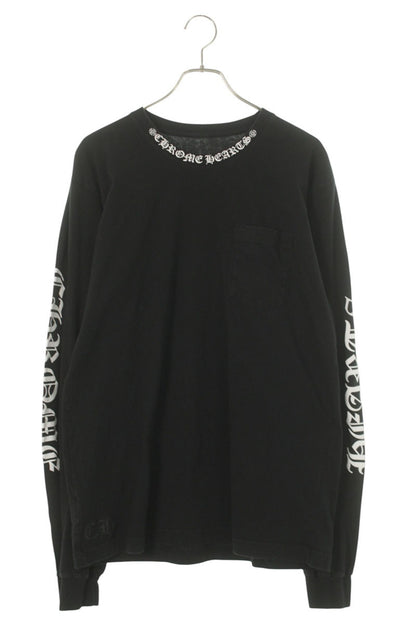 Chrome Hearts Neck Logo Long Sleeve Tee Black/White Size XL