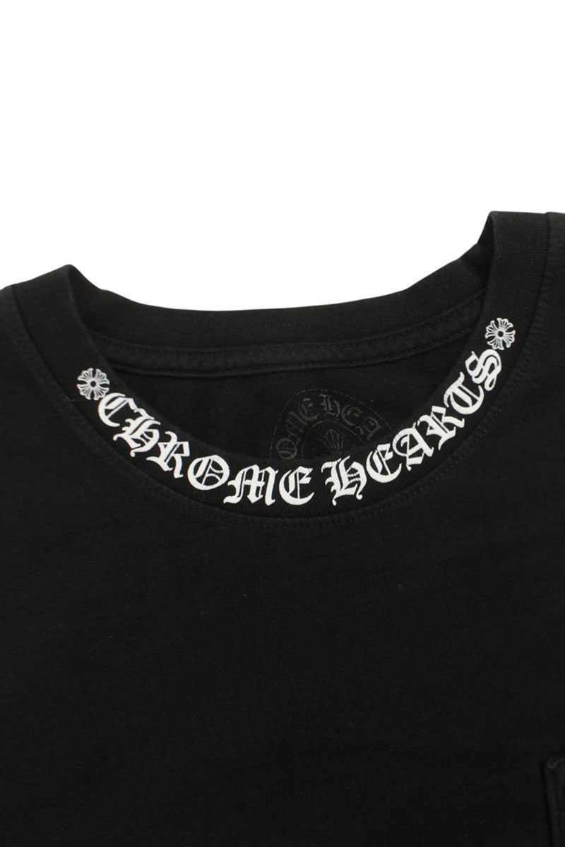 Chrome Hearts Neck Logo Long Sleeve Tee Black/White Size XL