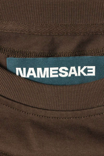 NAMESAKE Knit Paneled Long Sleeve T-Shirt Brown/Black Size L