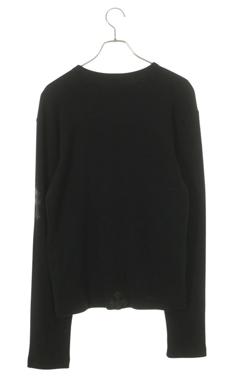 Chrome Hearts Y NOT Cross Patch Thermal Long Sleeve Tee Black Size M