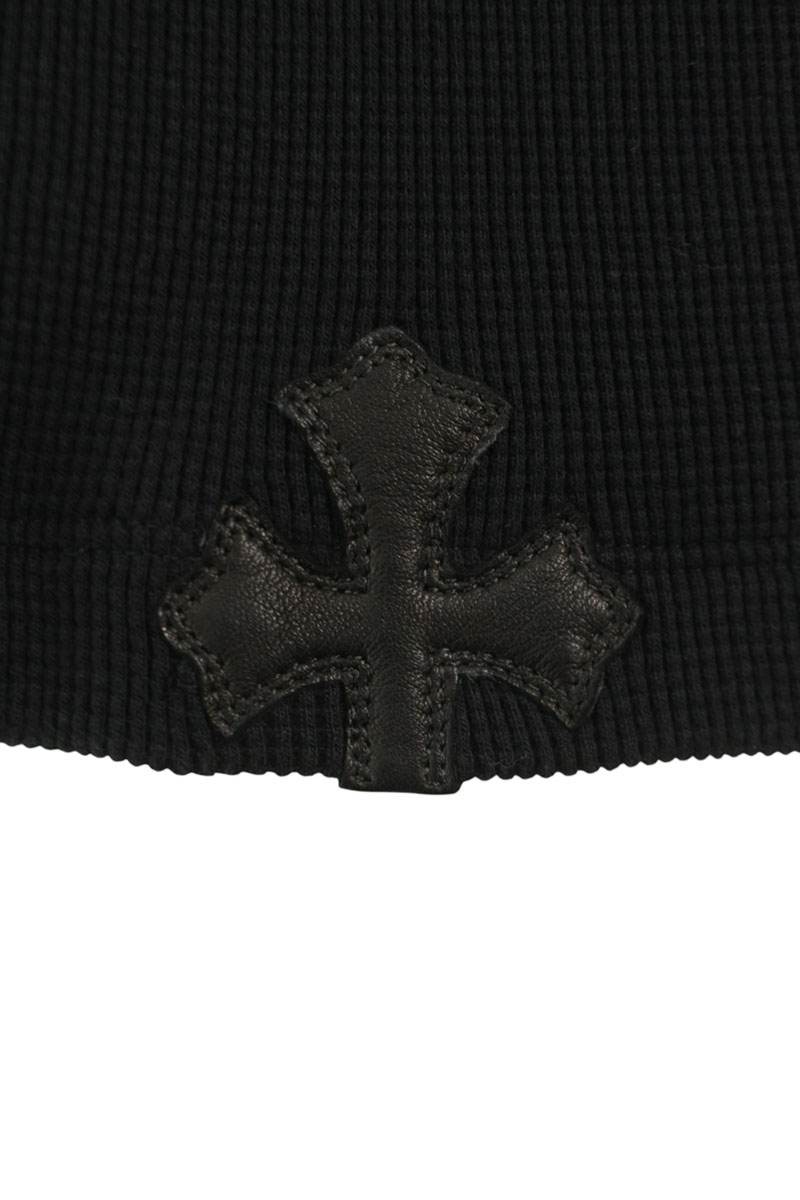 Chrome Hearts Y NOT Cross Patch Thermal Long Sleeve Tee Black Size M