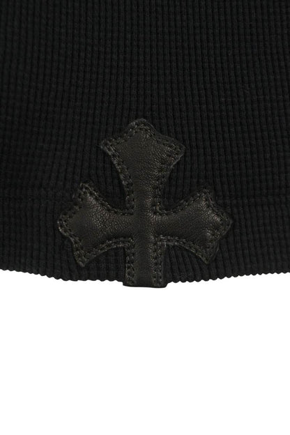 Chrome Hearts Y NOT Cross Patch Thermal Long Sleeve Tee Black Size M