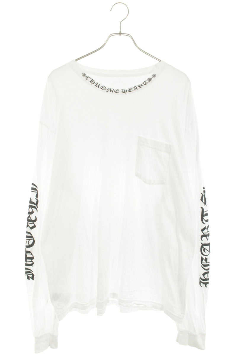 Chrome Hearts Neck Logo Long Sleeve Tee White Size XXL