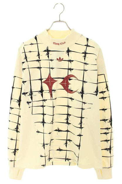THUG CLUB x adidas Logo Print Long Sleeve Tee White Size L