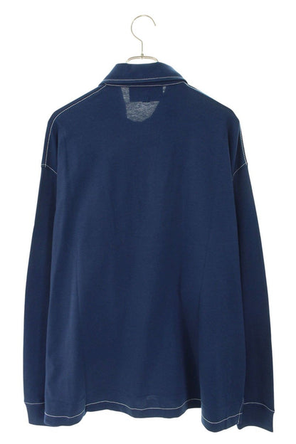 AMI 26SS Embroidered Polo Long Sleeve T-Shirt Blue Size M