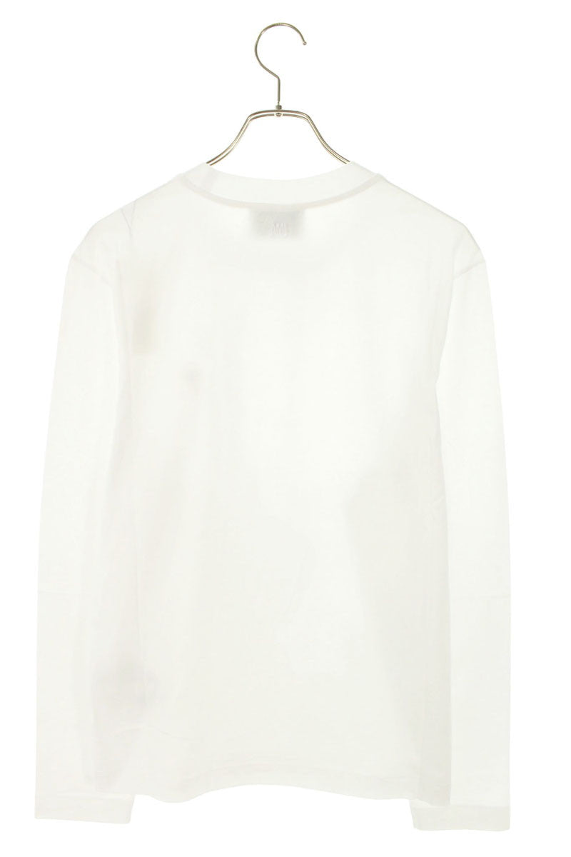 AMI 26SS Embroidered Crewneck Long Sleeve T-Shirt White x Red Size S