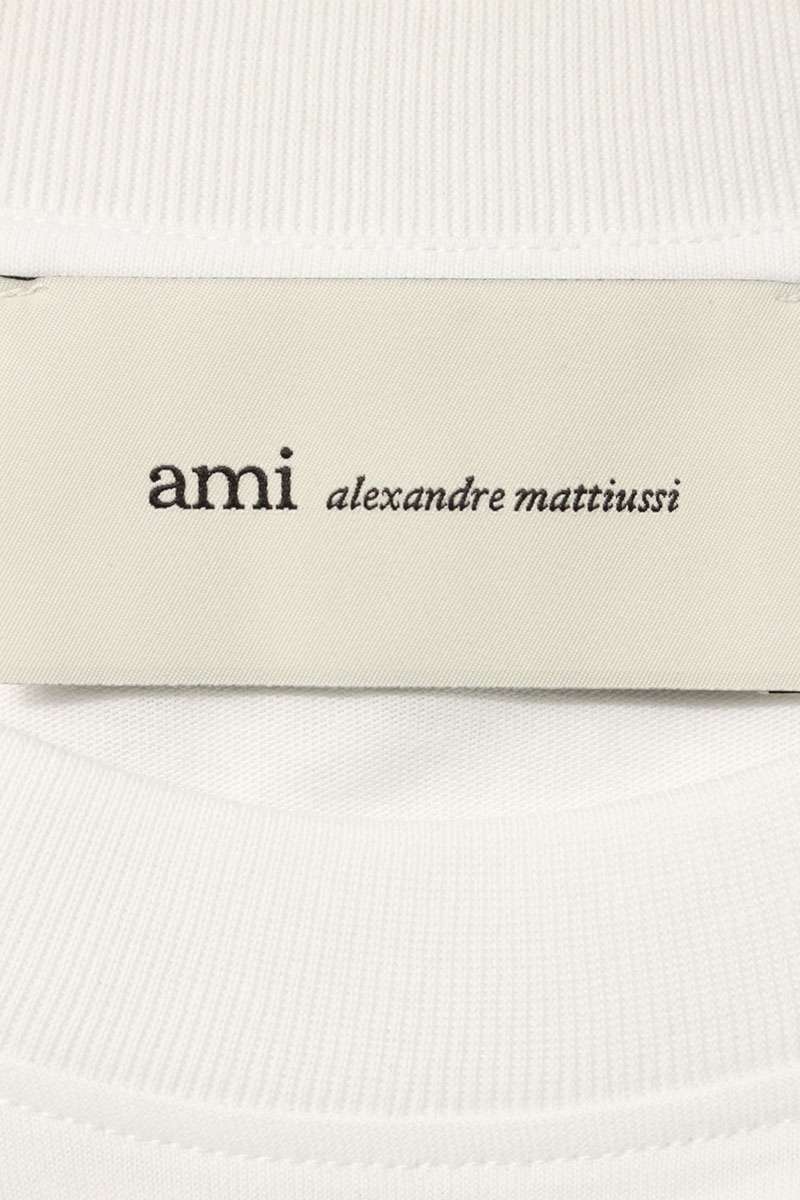 AMI 26SS Embroidered Crewneck Long Sleeve T-Shirt White x Red Size XXL