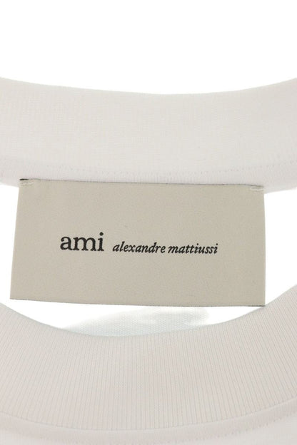 AMI 26SS Embroidered Crewneck Long Sleeve T-Shirt White x Red Size M