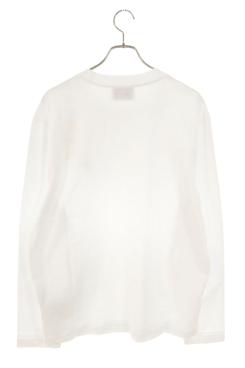 AMI 26SS Embroidered Crewneck Long Sleeve T-Shirt White x Red Size XL