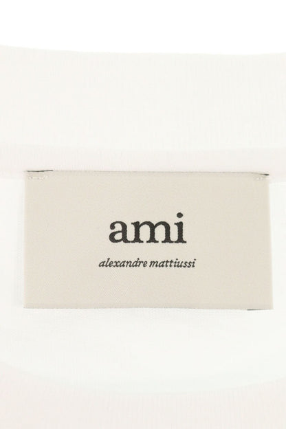AMI 26SS Embroidered Crewneck Long Sleeve T-Shirt White x Red Size XL