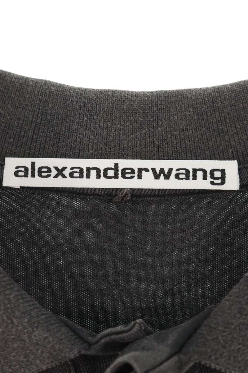 ALEXANDER WANG Front Logo Long Sleeve Tee Gray Size L