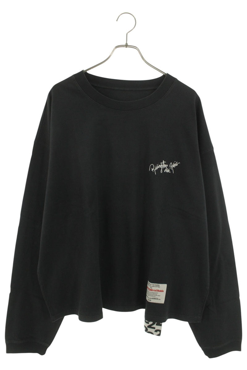 RRR-123 Logo Embroidered Long-Sleeve T-Shirt Black Size M