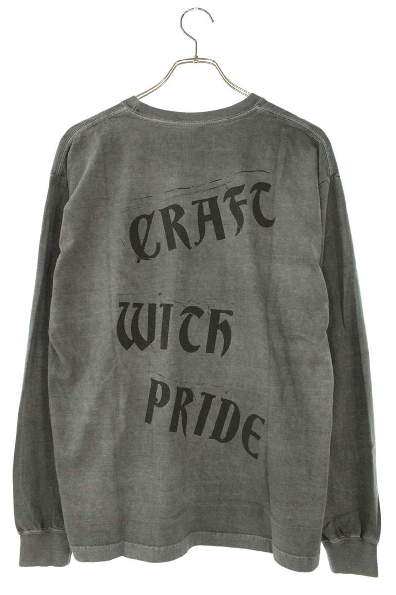Neighborhood Logo Print Long Sleeve T-Shirt Gray Size M