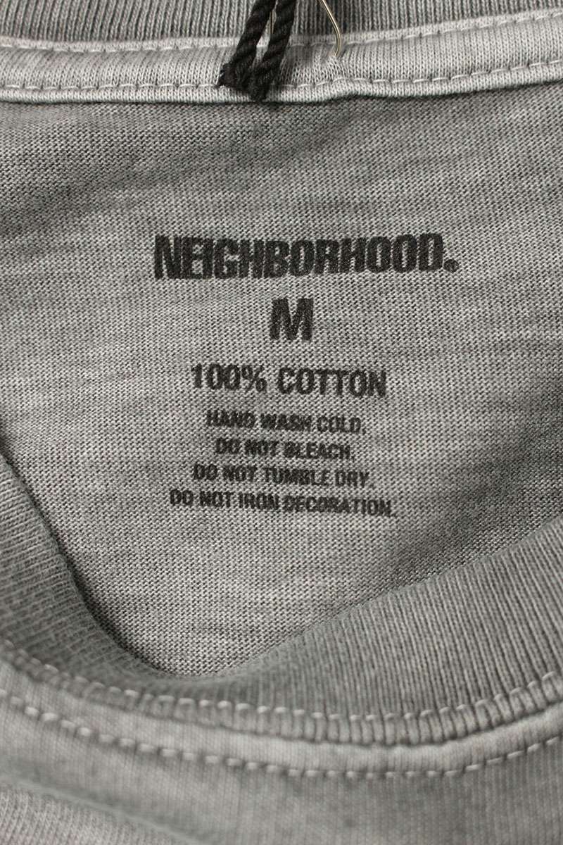 Neighborhood Logo Print Long Sleeve T-Shirt Gray Size M