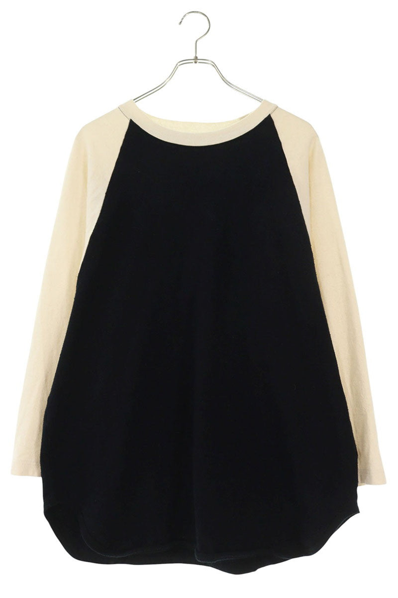 blurhms 24SS Cotton Silk Raglan Long Sleeve Tee Blk/Wht Size M