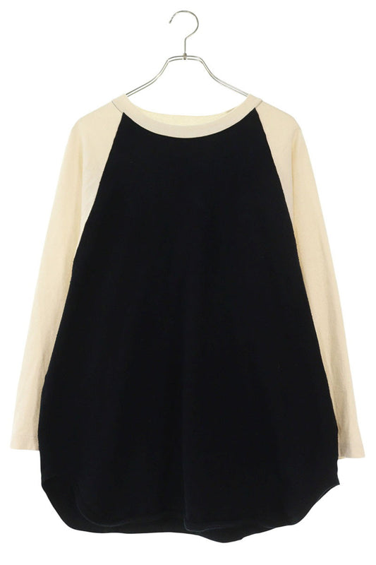 blurhms 24SS Cotton Silk Raglan Long Sleeve Tee Blk/Wht Size M