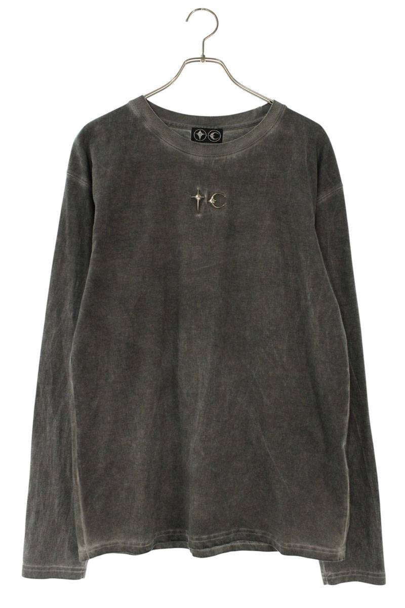 THUG CLUB Basic Logo Long Sleeve Tee Gray Size L