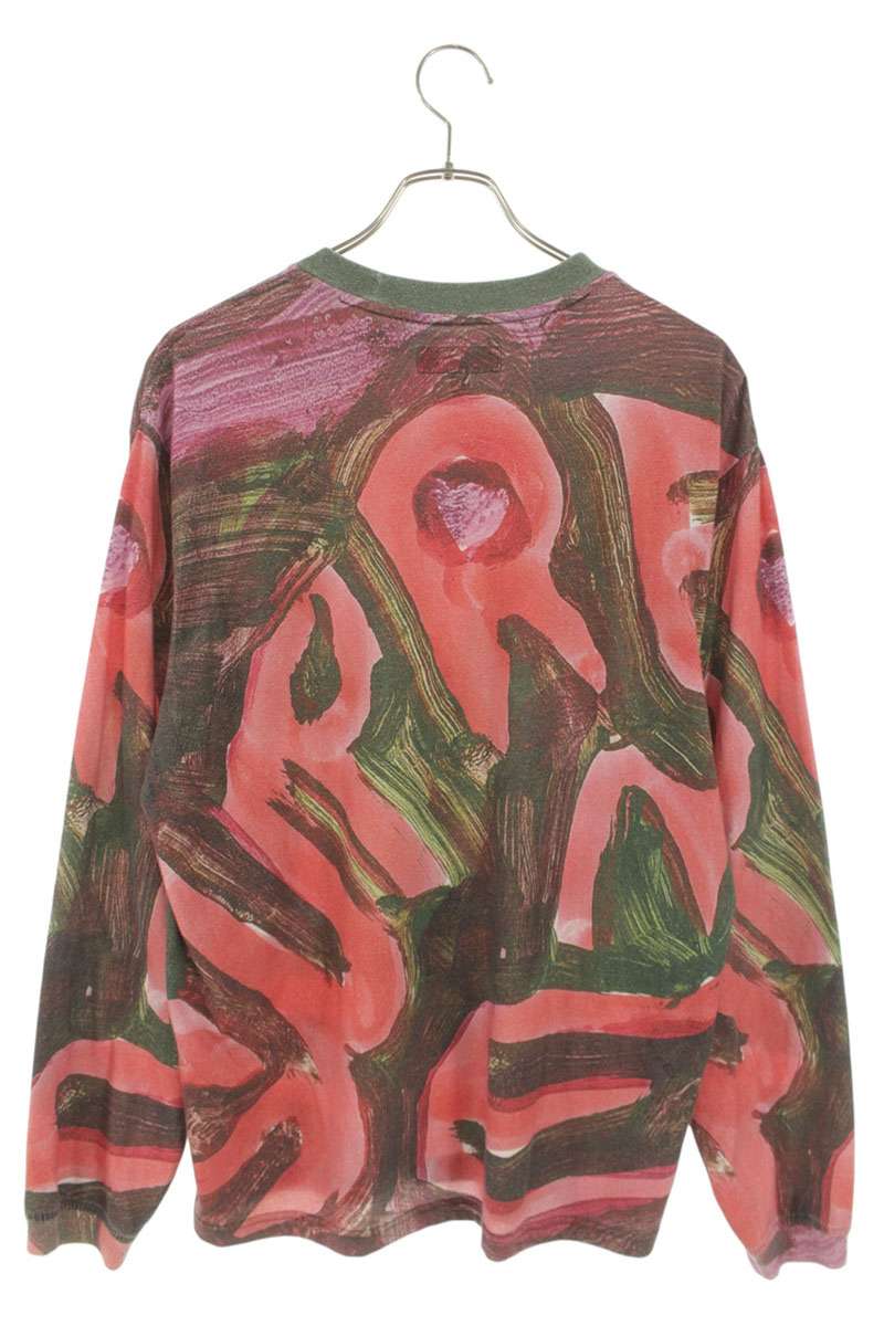 Supreme 24SS Paint L S Top All-Over Print Long Sleeve T-Shirt Red Size S