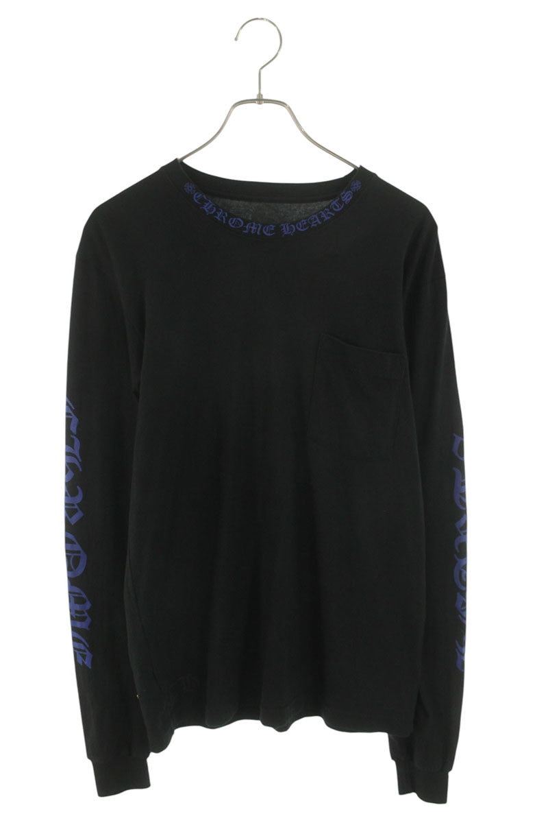 Chrome Hearts Neck Logo Long Sleeve Black/Blue Size M