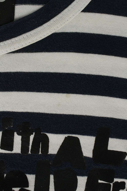 Comme des Garcons Navy White Striped Long Sleeve Size L