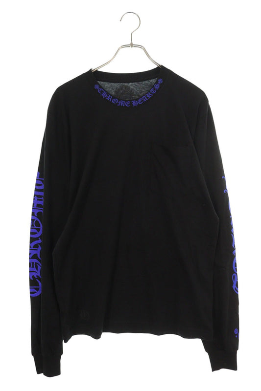 Chrome Hearts Neck Logo Long Sleeve Black/Blue Size M
