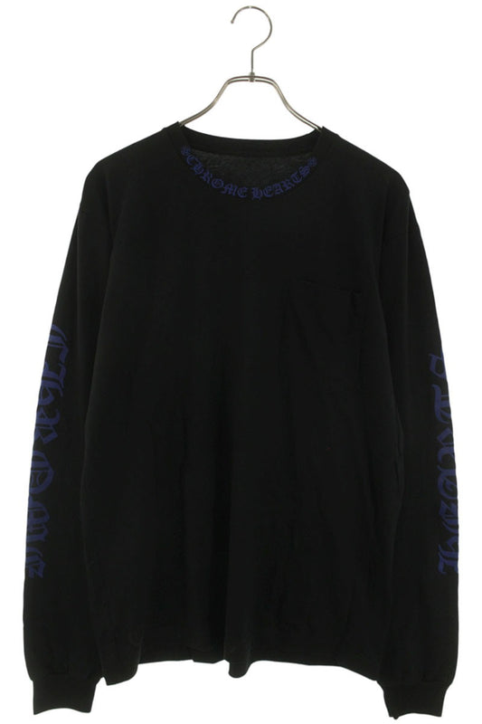 Chrome Hearts Neck Logo Long Sleeve Black/Blue Size L