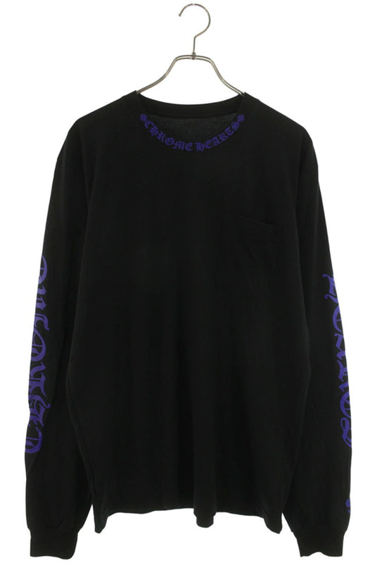 Chrome Hearts Neck Logo Long Sleeve Black/Blue Multi Size L