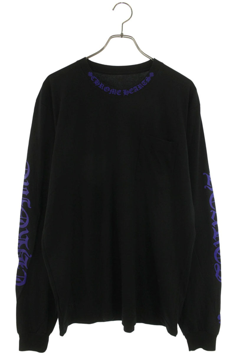 Chrome Hearts Neck Logo Long Sleeve Black/Blue Multi Size XL