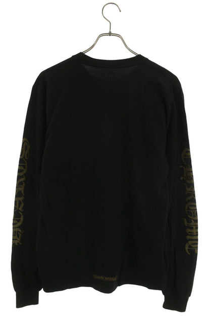 Chrome Hearts Neck Logo Print Long Sleeve Tee Black/Gold Size M