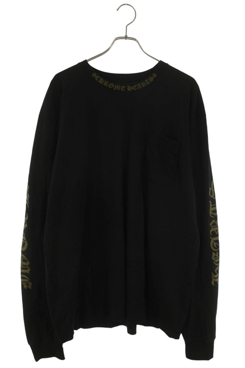Chrome Hearts Neck Logo Long Sleeve Tee Black/Brown Size XXL