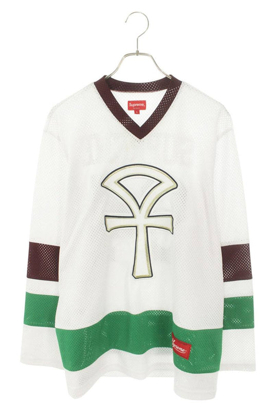 Supreme 18SS Ankh Hockey Jersey V V-Neck Long Sleeve T-Shirt Size L