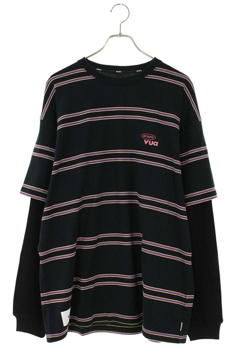 Wtaps 25SS Boarder Long Sleeve T-Shirt Black x Purple Size 3