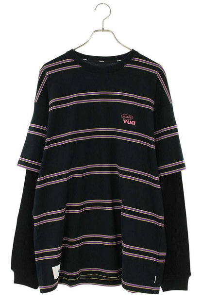 Wtaps 25SS Boarder Long Sleeve T-Shirt Black x Purple Size 3