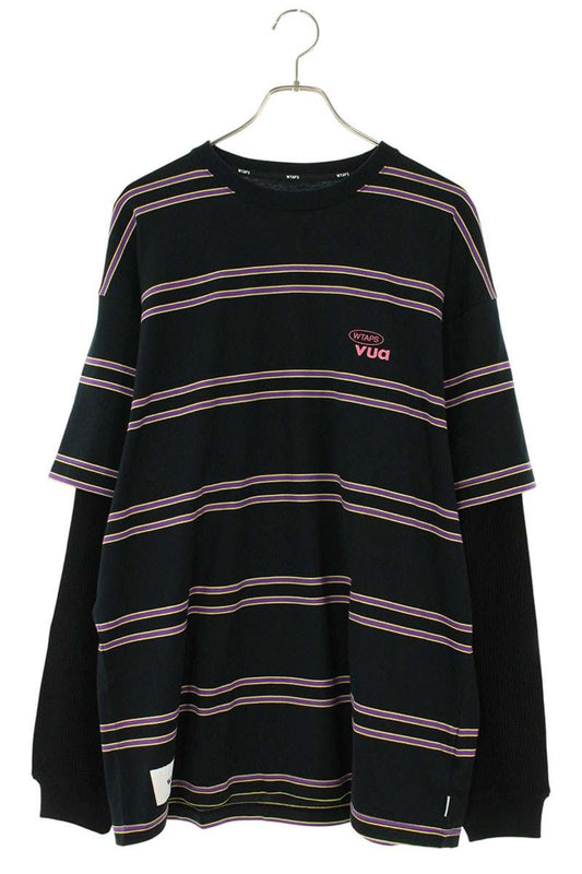 Wtaps 25SS Boarder Long Sleeve T-Shirt Black x Purple Size 3