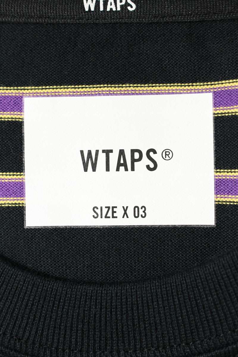 Wtaps 25SS Boarder Long Sleeve T-Shirt Black x Purple Size 3