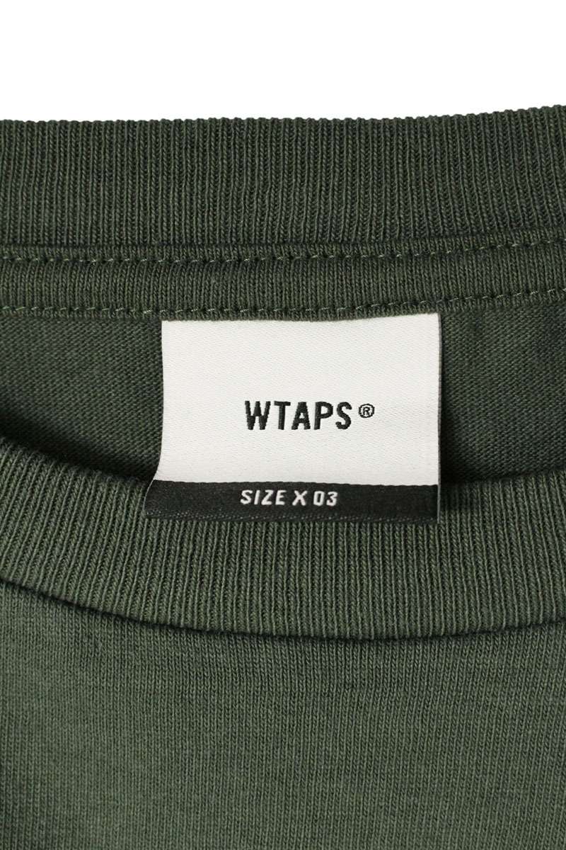 Wtaps 25AW Logo Print Long Sleeve T-Shirt Green Size 3