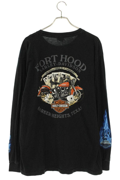 Harley-Davidson Skull Clown Flame Print Long Sleeve Tee Size M