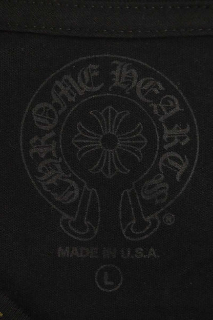 Chrome Hearts Neck Logo Print Long Sleeve Tee Black/Gold Multi Size L