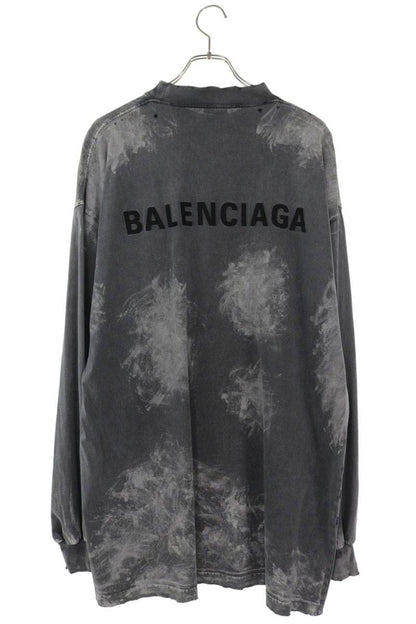 BALENCIAGA Back Logo Paint Effect Long Sleeve Tee Size L