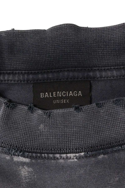 BALENCIAGA Back Logo Paint Effect Long Sleeve Tee Size L